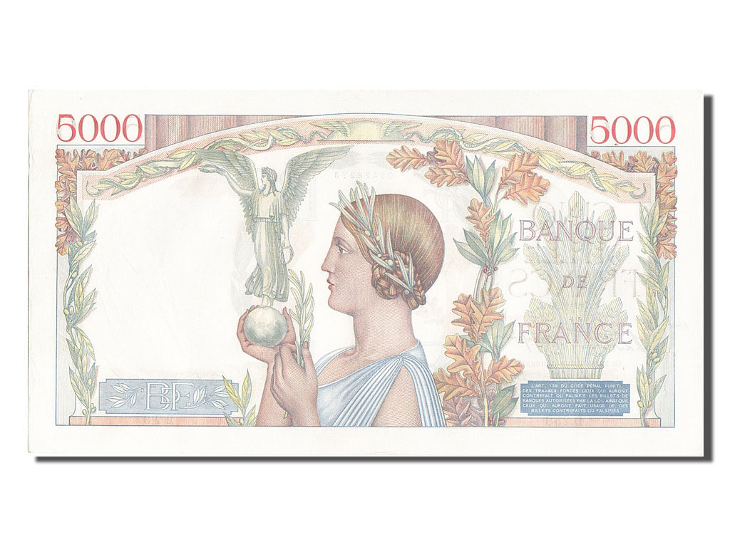 France, 5000 Francs, 5 000 F 1934-1944 ''Victoire'', 1939, KM #97a, 1939-09-07,.