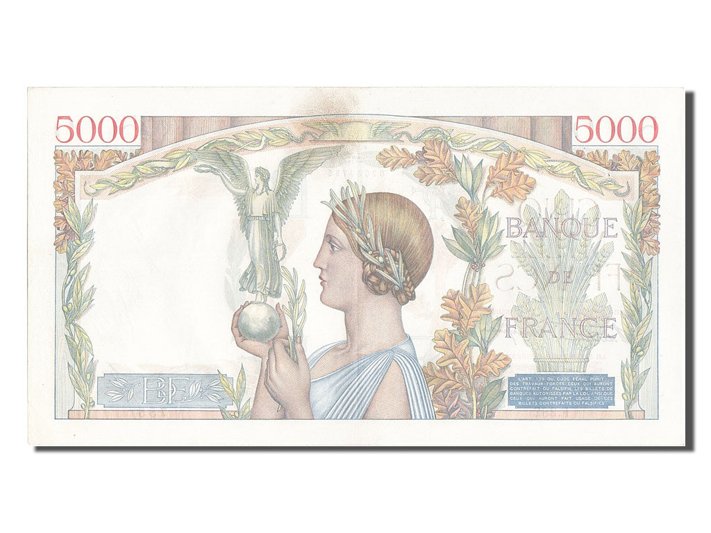 France, 5000 Francs, 5 000 F 1934-1944 ''Victoire'', 1939, KM #97a, 1939-09-14,.
