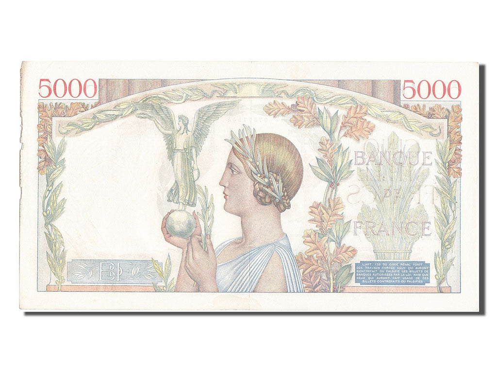 France, 5000 Francs, 5 000 F 1934-1944 ''Victoire'', 1939, KM #97a, 1939-09-21,.