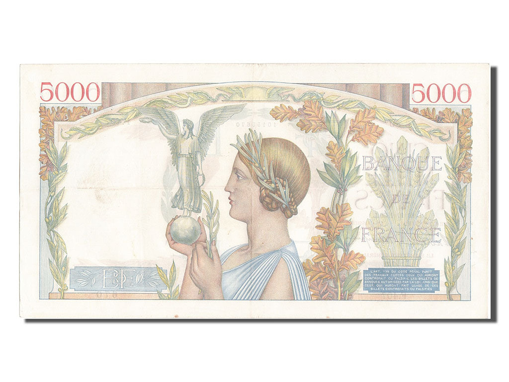 France, 5000 Francs, 5 000 F 1934-1944 ''Victoire'', 1939, KM #97a, 1939-10-19,.