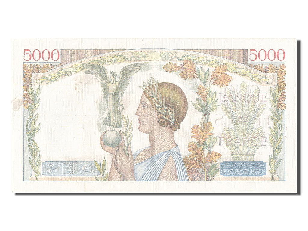 Banknot, Francja, 5000 Francs, Victoire, 1940, 1940-12-12, EF(40-45)