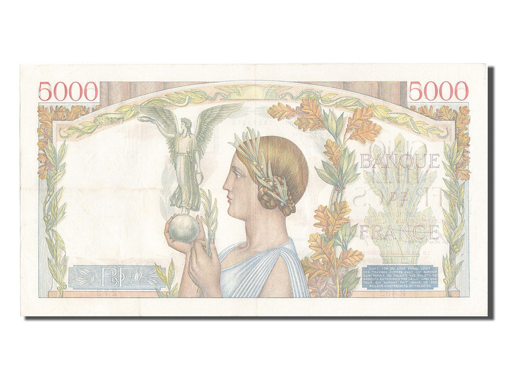 Banknote, France, 5000 Francs, 5 000 F 1934-1944 ''Victoire'', 1940, 1940-12-26