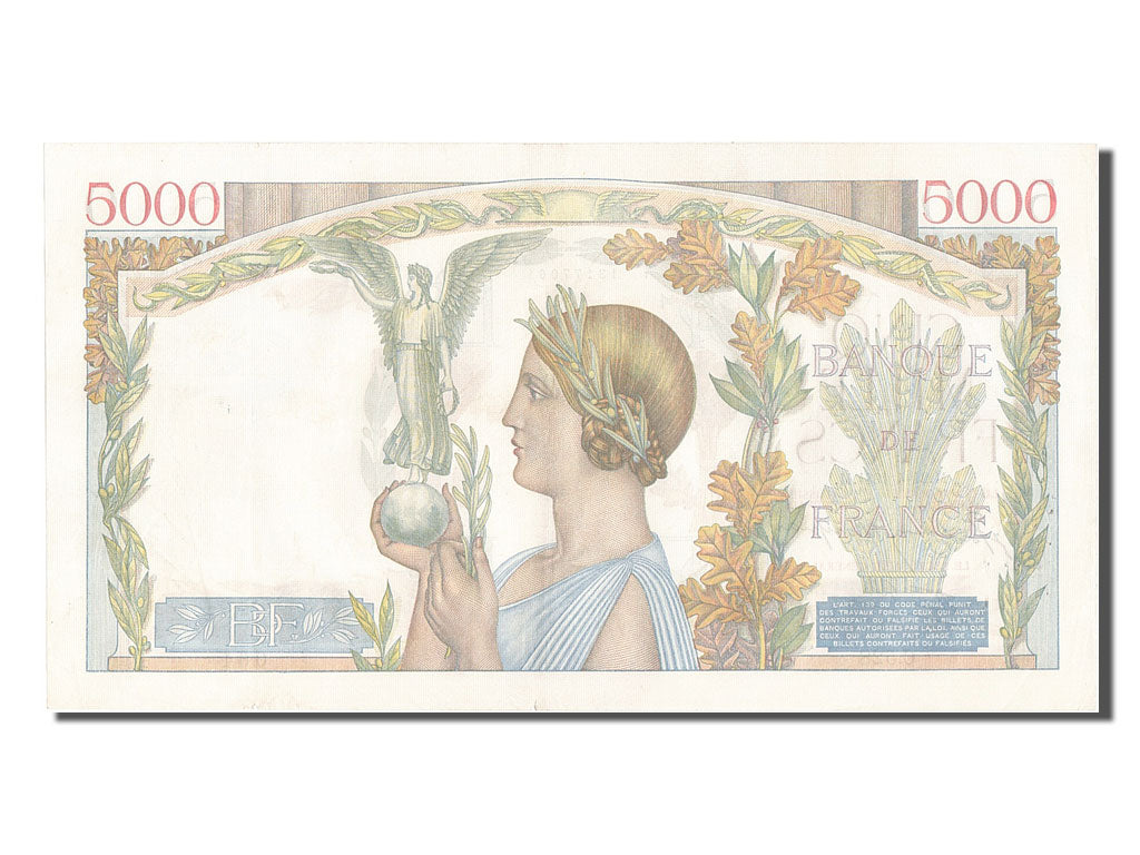 Biljet, Frankrijk, 5000 Francs, 5 000 F 1934-1944 ''Victoire'', 1941