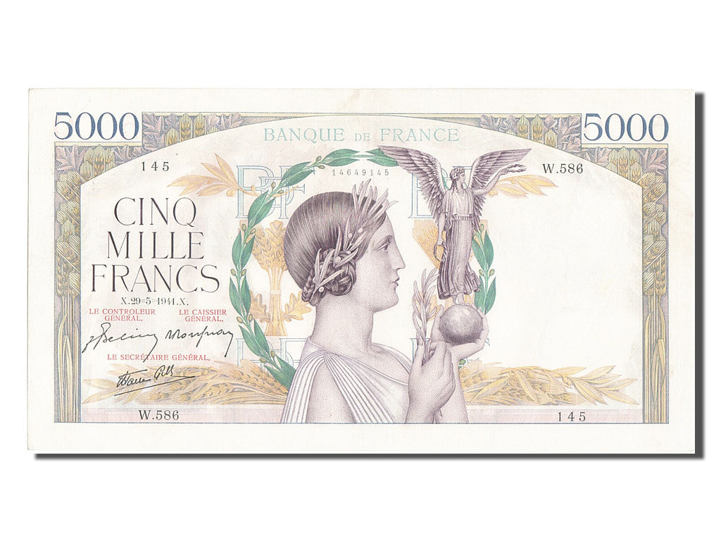 Banknote, France, 5000 Francs, 5 000 F 1934-1944 ''Victoire'', 1941, 1941-05-29