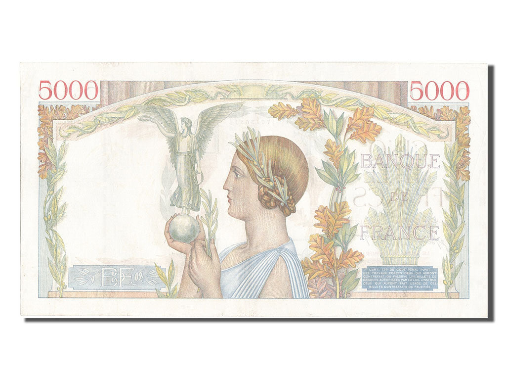 Geldschein, Frankreich, 5000 Francs, 5 000 F 1934-1944 ''Victoire'', 1941