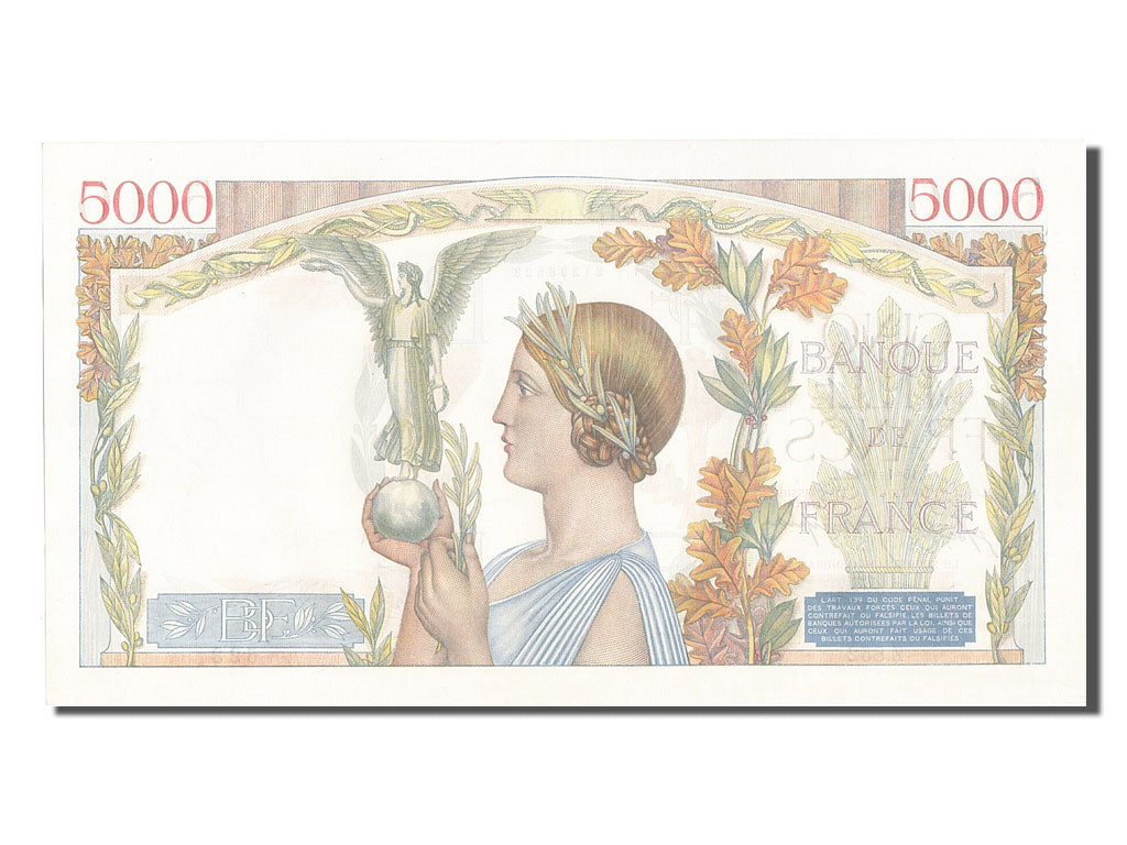 France, 5000 Francs, 5 000 F 1934-1944 ''Victoire'', 1942, KM #97c, 1942-01-15,.