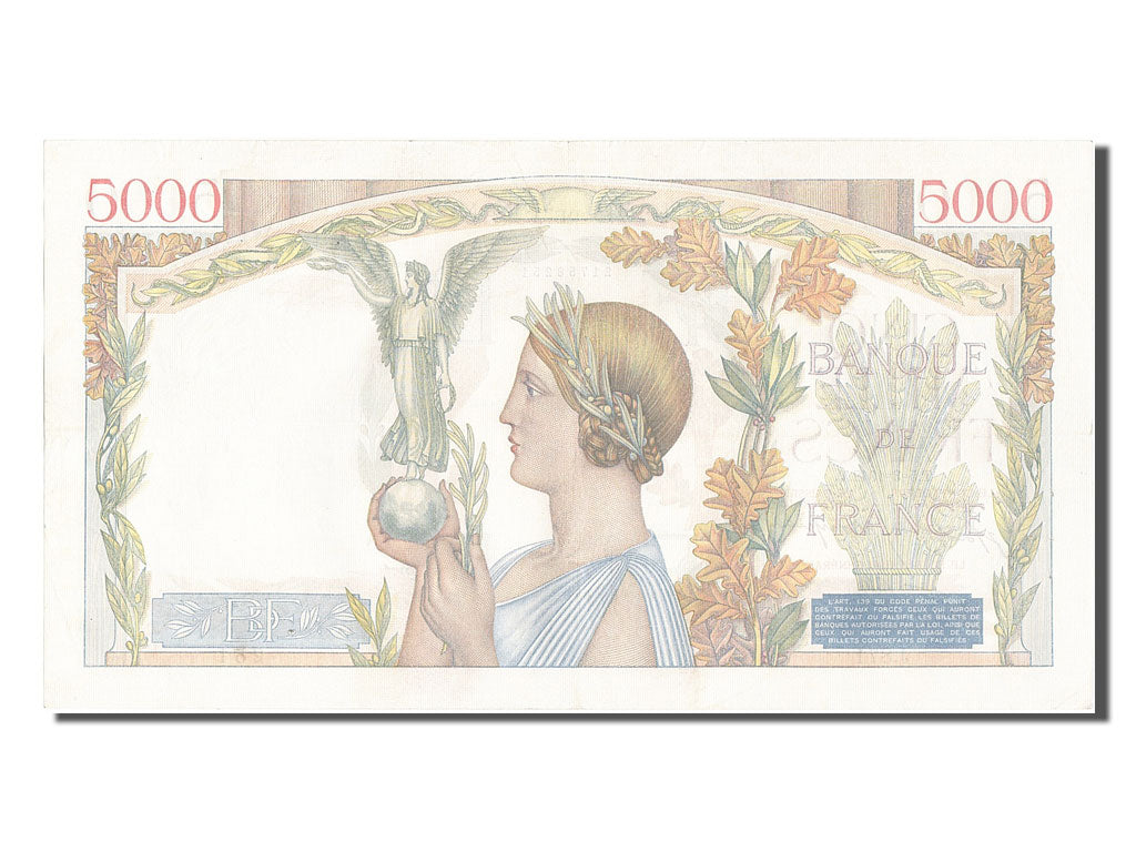 France, 5000 Francs, 5 000 F 1934-1944 ''Victoire'', 1942, KM #97c, 1942-03-05,.