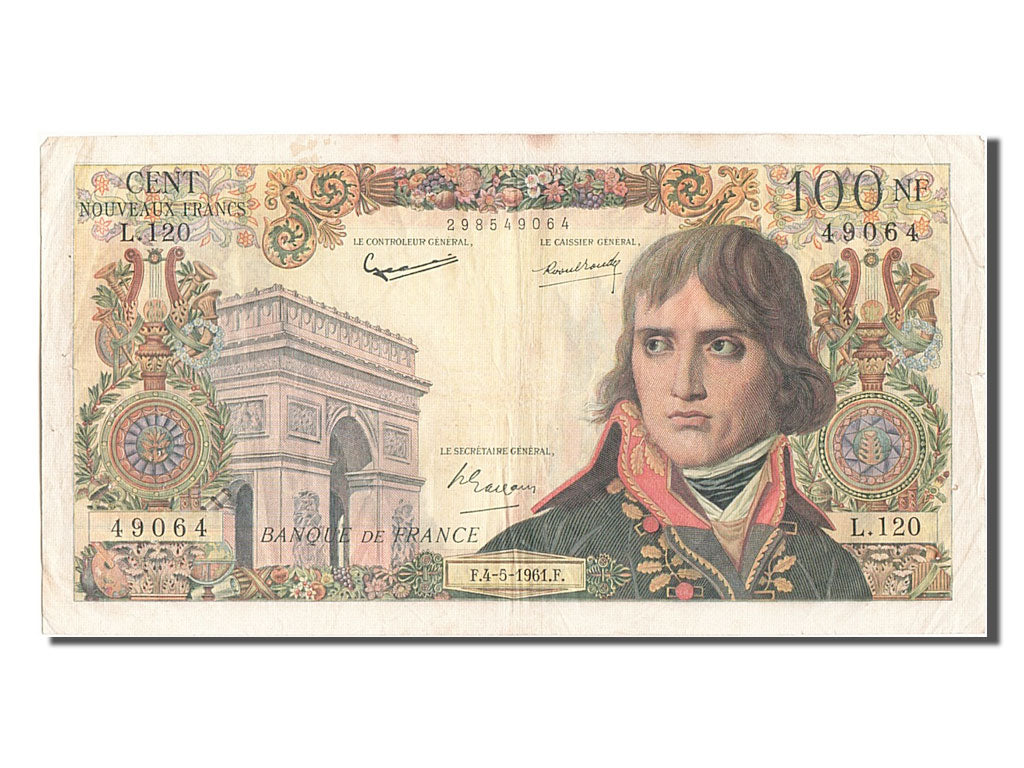 Francia, 100 Nouveaux Francs, 100 NF 1959-1964 ''Bonaparte'', 1961, KM:144a,...