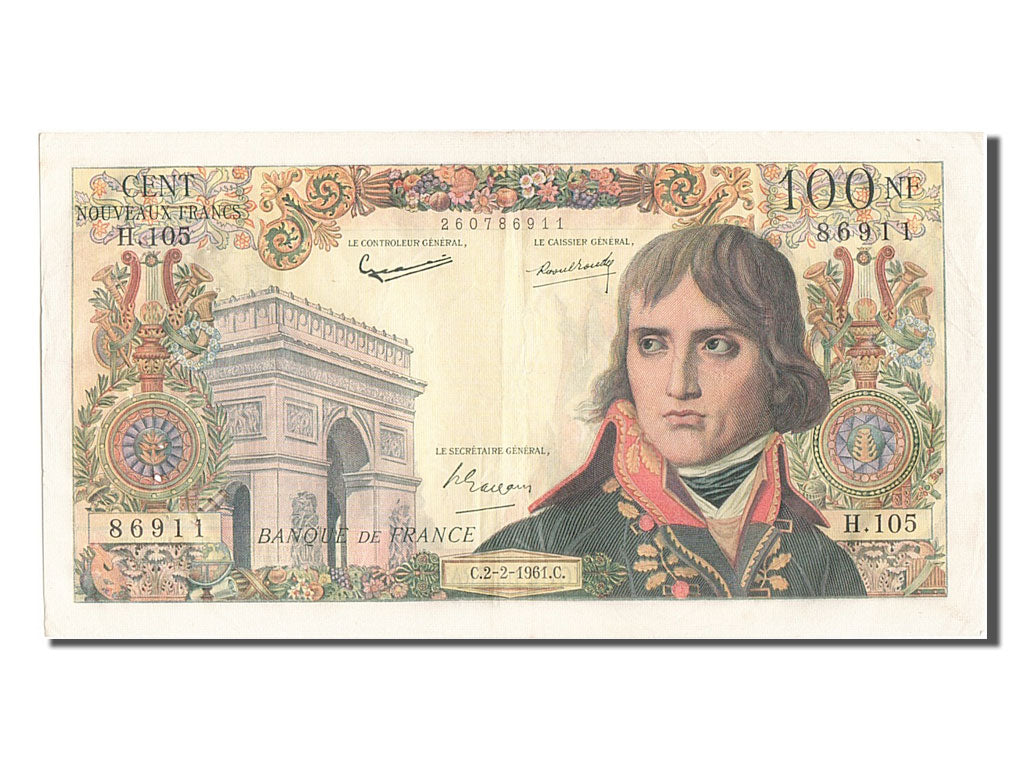 France, 100 Nouveaux Francs, 100 NF 1959-1964 ''Bonaparte'', 1961, KM #144a,...