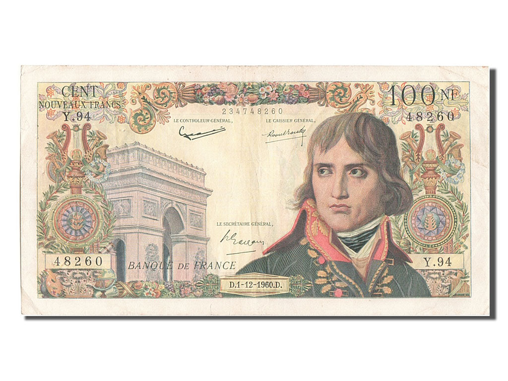 France, 100 Nouveaux Francs, 100 NF 1959-1964 ''Bonaparte'', 1960, KM #144a,...