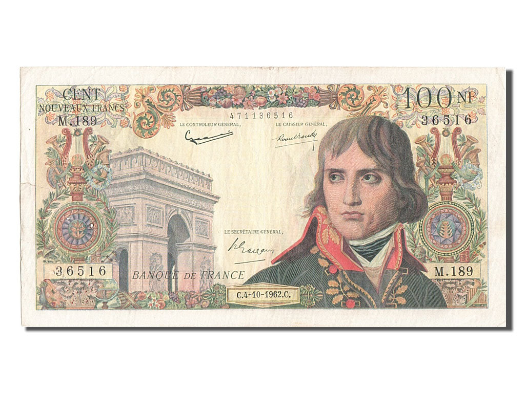 France, 100 Nouveaux Francs, 100 NF 1959-1964 ''Bonaparte'', 1962, KM #144a,...