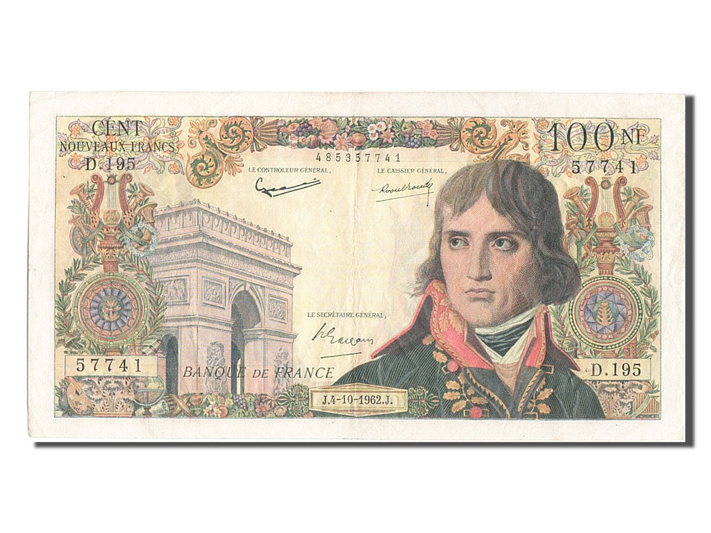 France, 100 Nouveaux Francs, 100 NF 1959-1964 ''Bonaparte'', 1962, KM #144a,...
