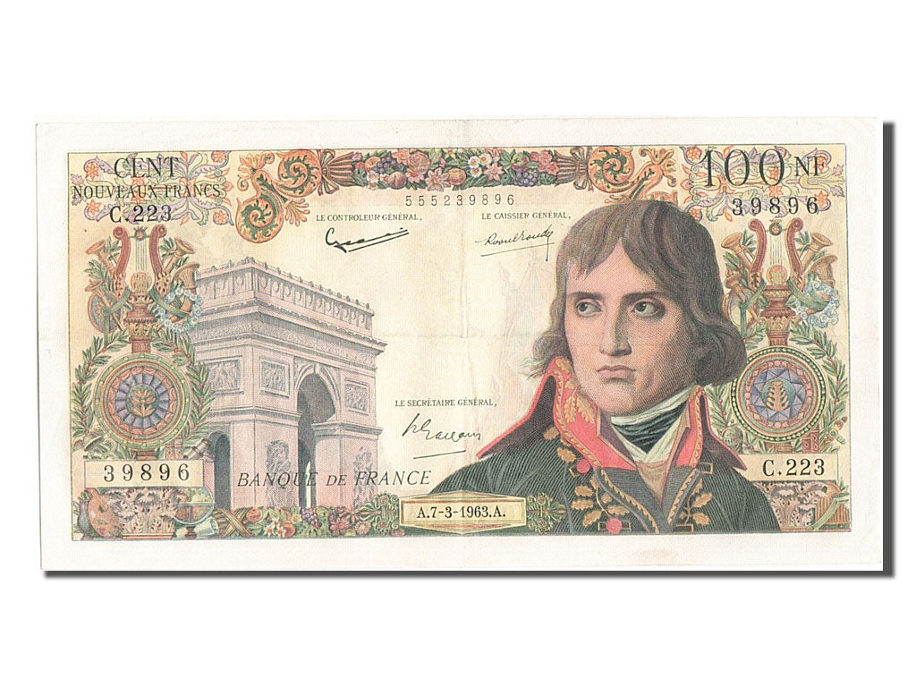 France, 100 Nouveaux Francs, 100 NF 1959-1964 ''Bonaparte'', 1963, KM #144a,...