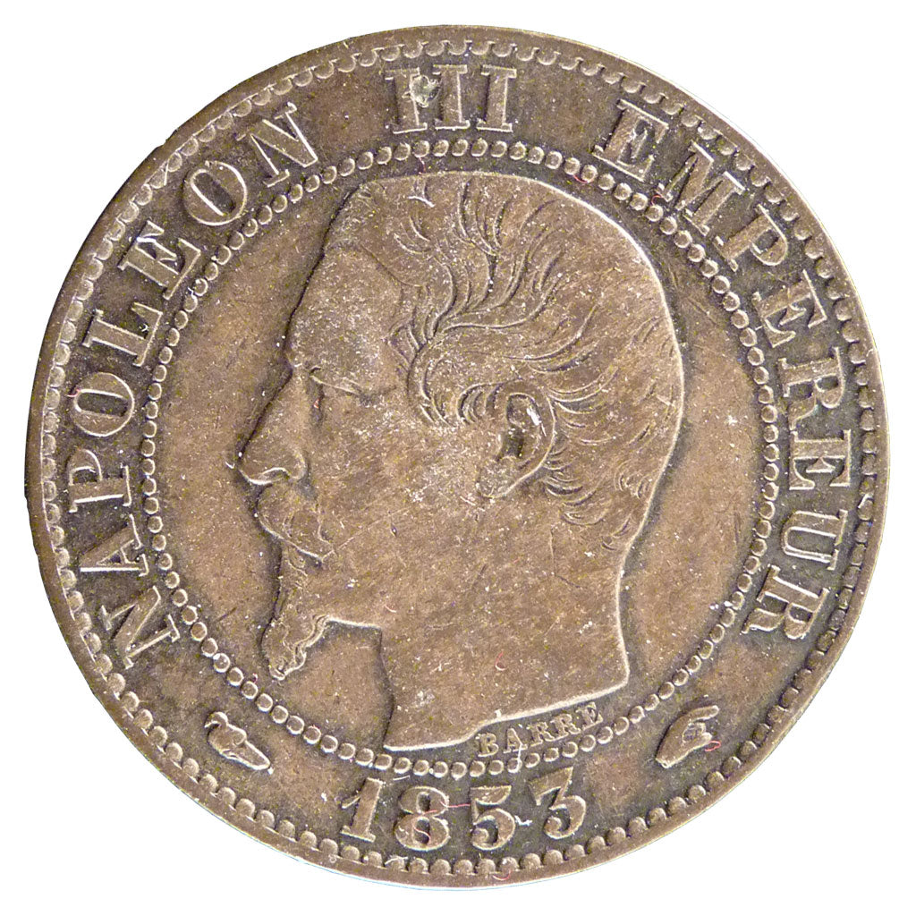 Francia, Napoleon III, Napoléon III, 5 Centimes, 1853, Paris, MB+, Bronzo, G...