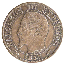 Francia, Napoleon III, Napoléon III, 5 Centimes, 1853, Paris, MB+, Bronzo, G...