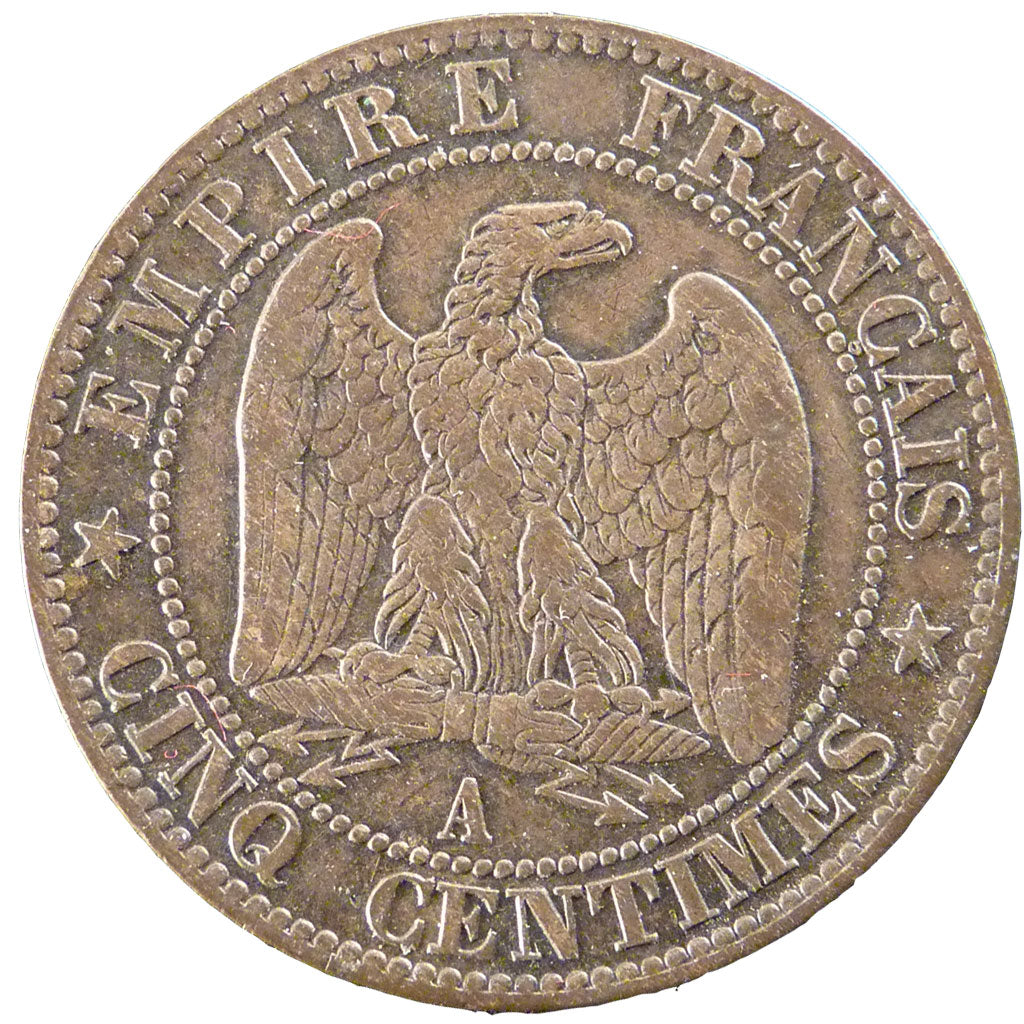 Francia, Napoleon III, Napoléon III, 5 Centimes, 1853, Paris, MB+, Bronzo, G...