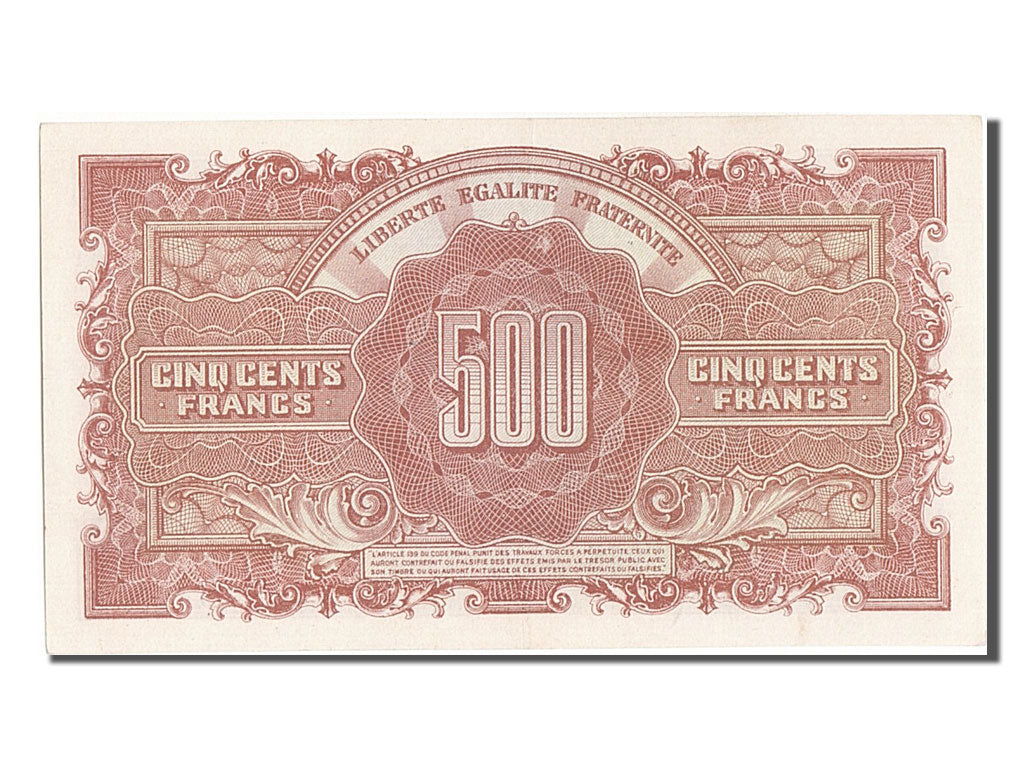 Francia, 500 Francs, 1943-1945 Marianne, KM:106, SPL, Fayette:VF11