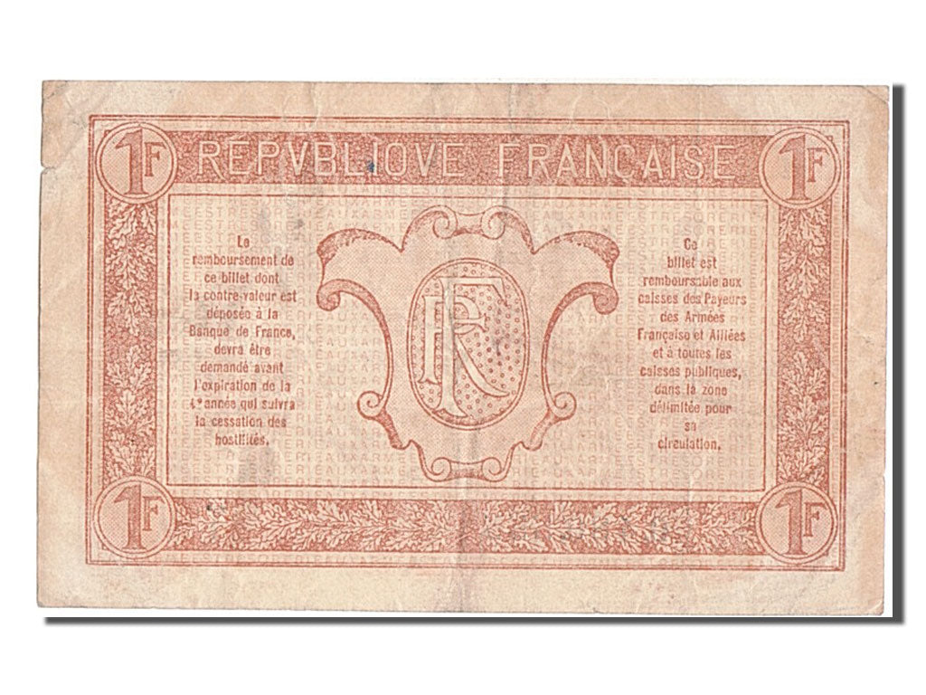 FRANCE, 1 Franc, 1917-1919 Army Treasury, VF(30-35), 0.480.555, Fayette #VF...