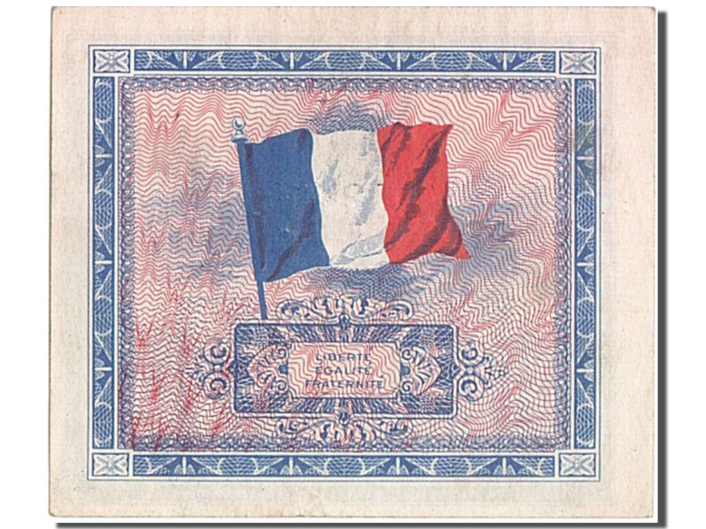 Geldschein, Frankreich, 5 Francs, 1944 Flag/France, 1944, UNZ-, Fayette:VF17.1