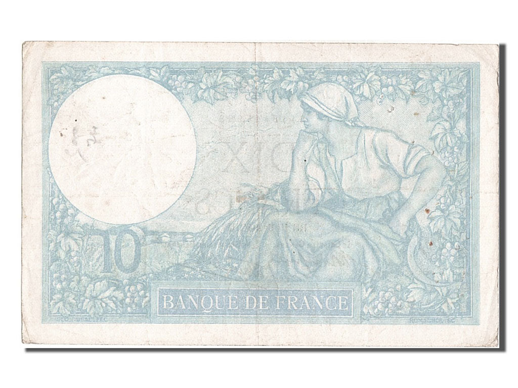 France, 10 Francs, 10 F 1916-1942 ''Minerve'', 1941, KM #84, 1941-06-19,...