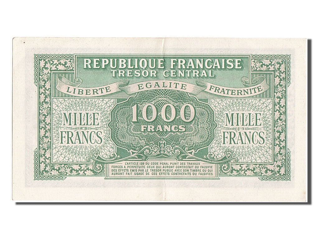 Francia, 1000 Francs, 1943-1945 Marianne, 1945, KM:107, SPL-, Fayette:VF13.2