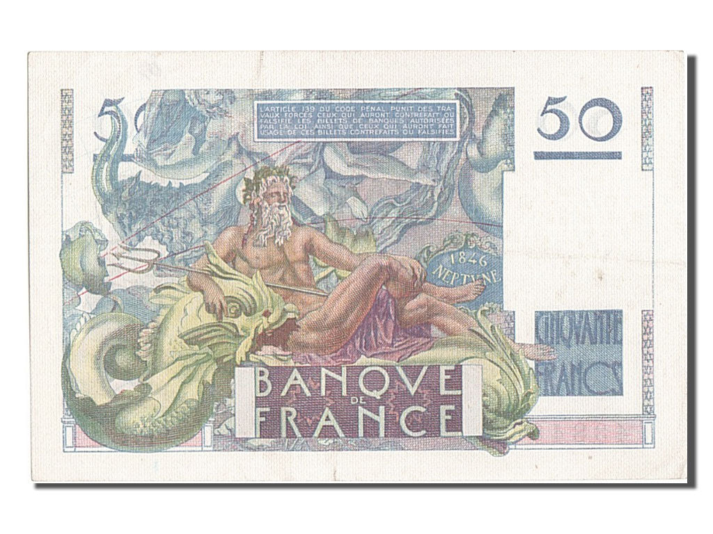 France, 50 Francs, 50 F 1946-1951 ''Le Verrier'', 1946, KM #127a, 1946-05-02,...