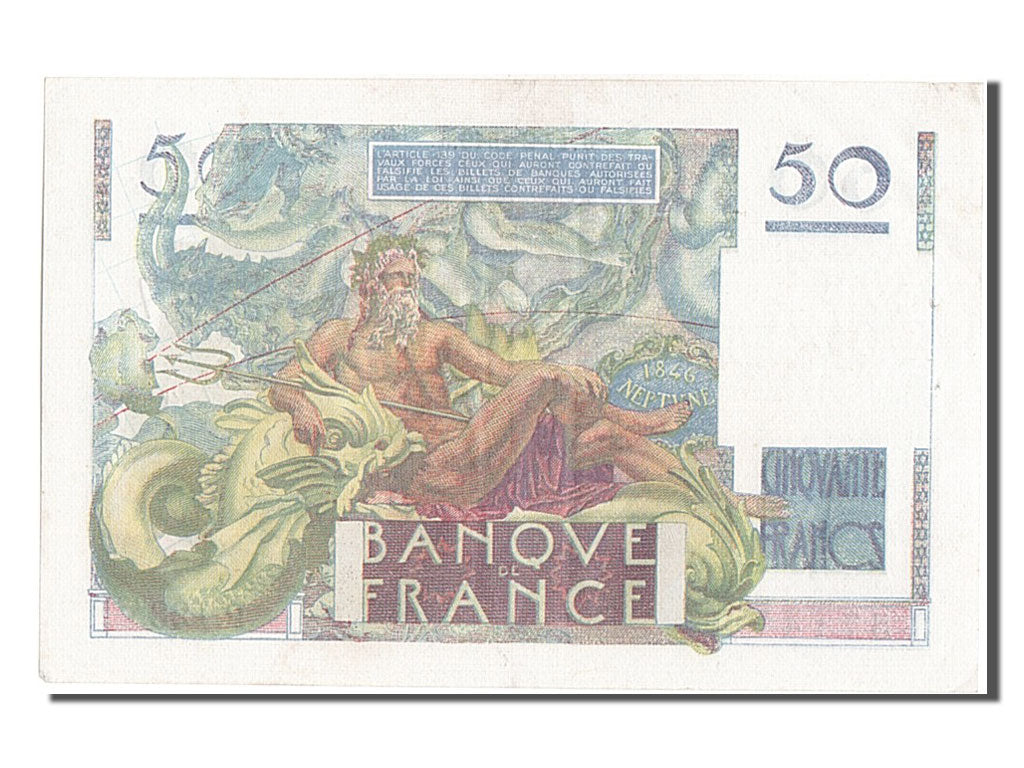 France, 50 Francs, 50 F 1946-1951 ''Le Verrier'', 1949, KM #127b, 1949-02-17,...