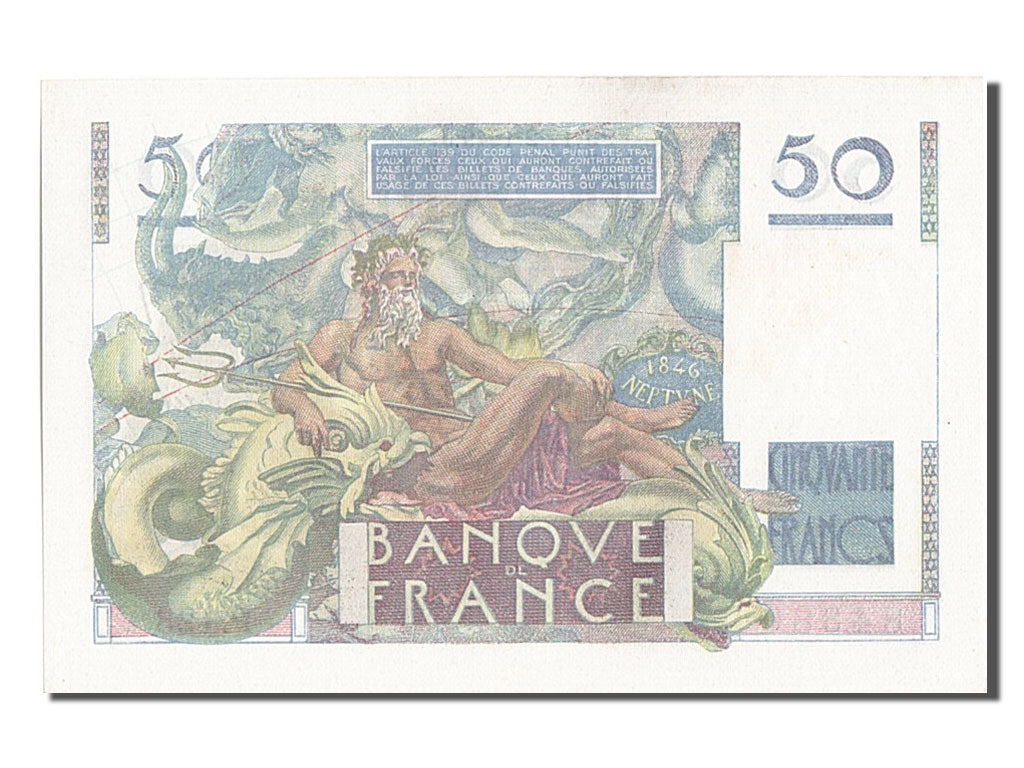 Billete, Francia, 50 Francs, 50 F 1946-1951 ''Le Verrier'', 1940, 1949-02-17