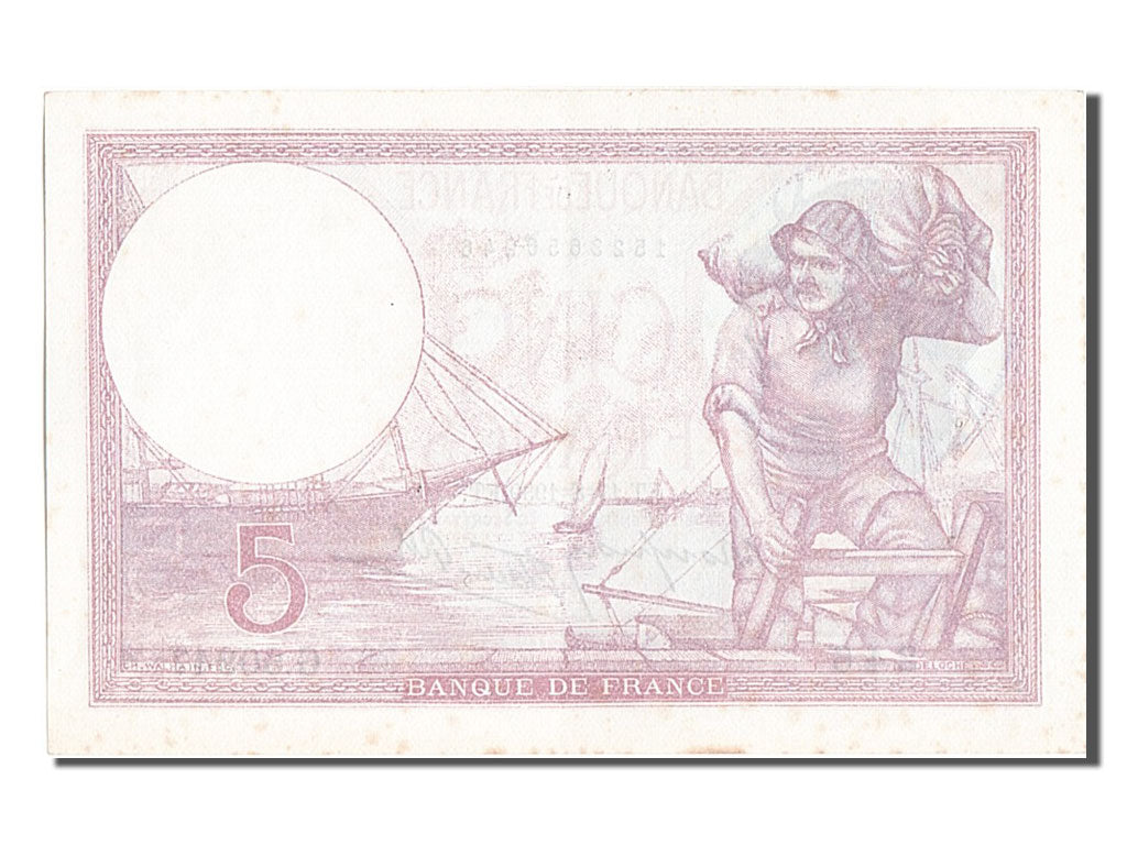 Biljet, Frankrijk, 5 Francs, 5 F 1917-1940 ''Violet'', 1939, 1939-08-17, SUP