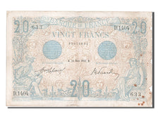 France, 20 Francs, 20 F 1905-1913 ''Bleu'', 1912, KM #68b, 1912-03-14,...