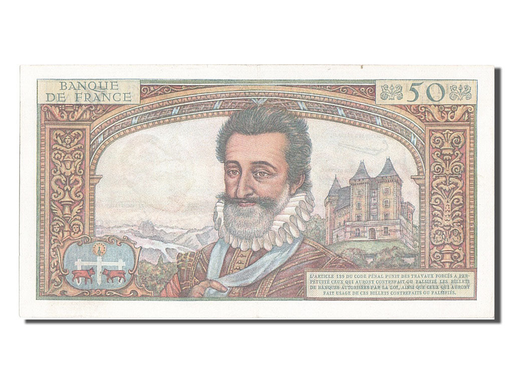 France, 50 Nouveaux Francs, 50 NF 1959-1961 ''Henri IV'', 1959, KM #143a,...