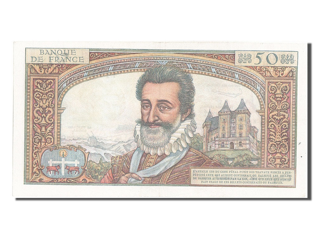 France, 50 Nouveaux Francs, 50 NF 1959-1961 ''Henri IV'', 1959, KM #143a,...