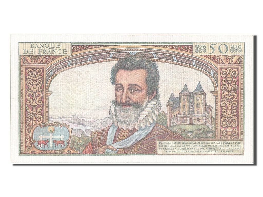 Geldschein, Frankreich, 50 Nouveaux Francs, 50 NF 1959-1961 ''Henri IV'', 1959