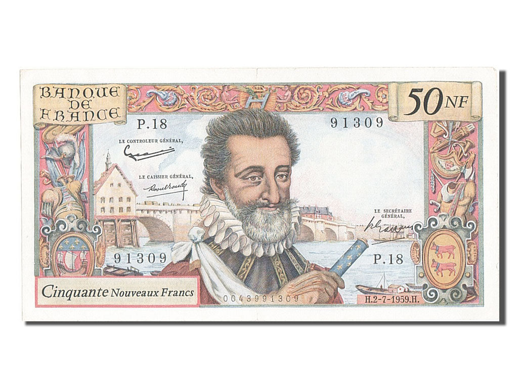 Billet, France, 50 Nouveaux Francs, 50 NF 1959-1961 ''Henri IV'', 1959