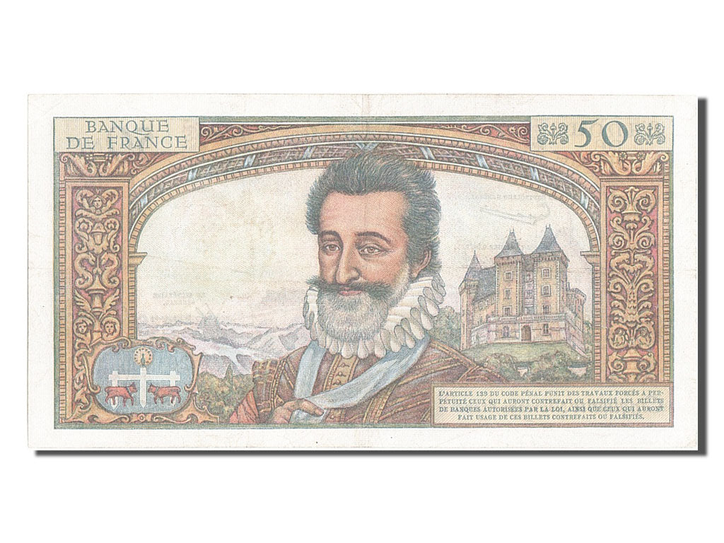 France, 50 Nouveaux Francs, 50 NF 1959-1961 ''Henri IV'', 1959, KM #143a,...
