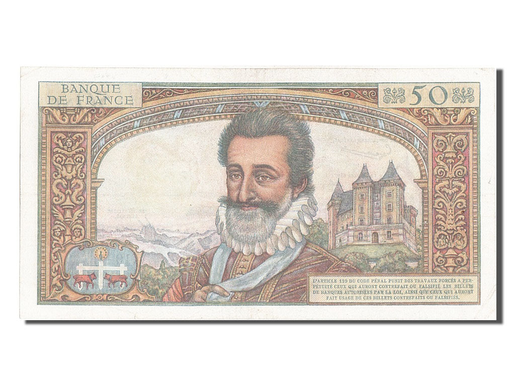 France, 50 Nouveaux Francs, 50 NF 1959-1961 ''Henri IV'', 1959, KM #143a,...
