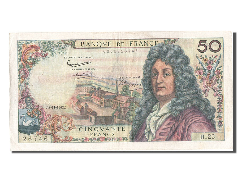 France, 50 Francs, 50 F 1962-1976 ''Racine'', 1962, KM #148a, 1962-11-08,...