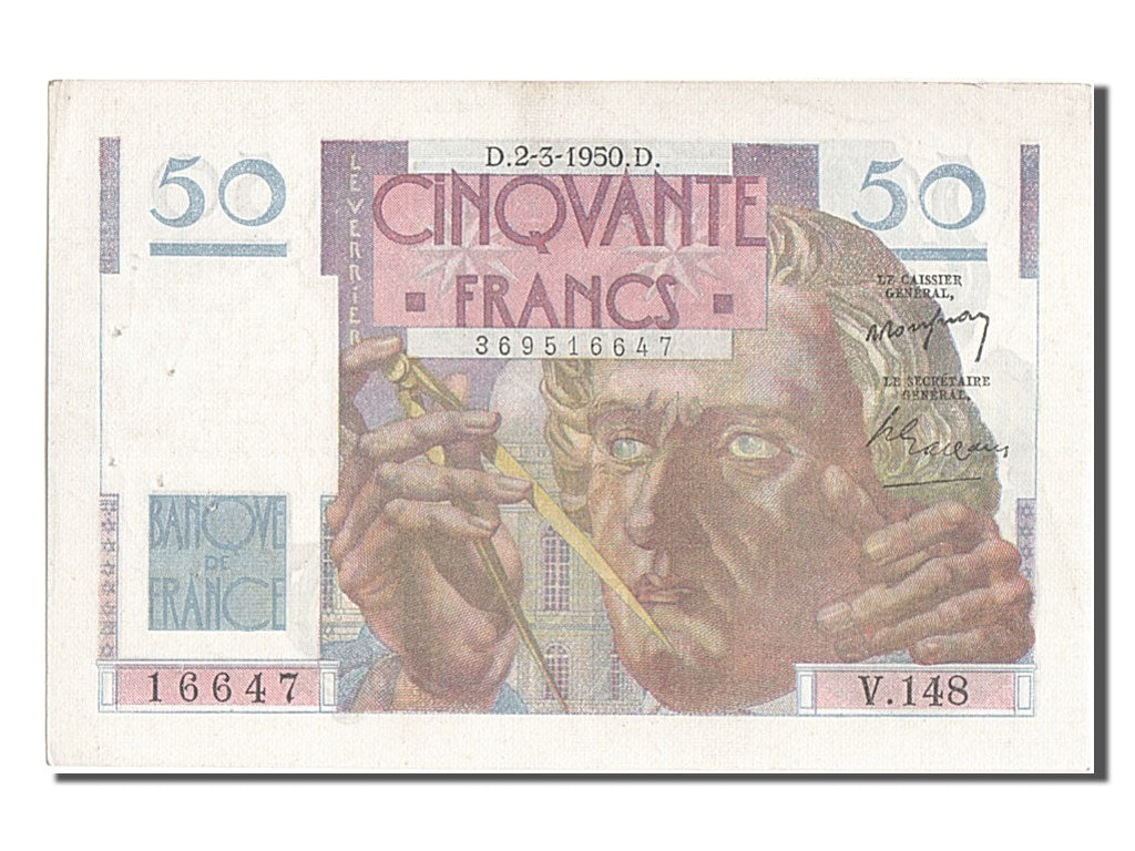 Billete, Francia, 50 Francs, 50 F 1946-1951 ''Le Verrier'', 1950, 1950-03-02