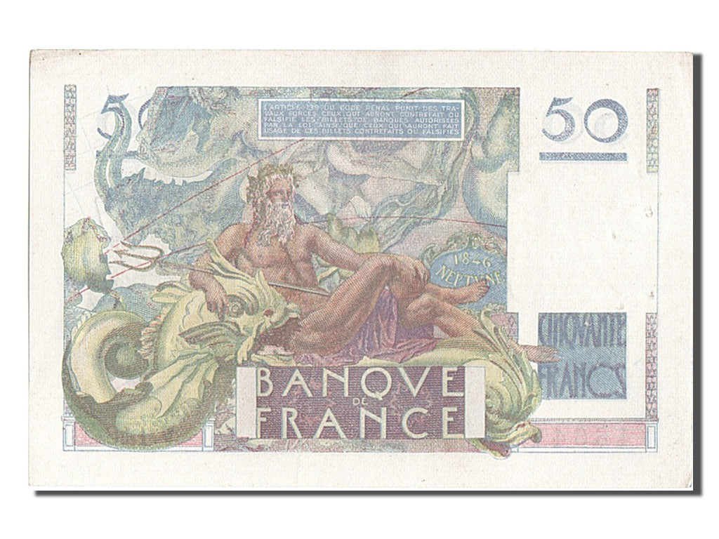 Billete, Francia, 50 Francs, 50 F 1946-1951 ''Le Verrier'', 1950, 1950-03-02