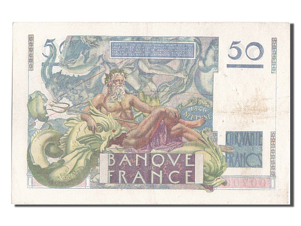 France, 50 Francs, 50 F 1946-1951 ''Le Verrier'', 1947, KM #127b, 1947-10-02,...
