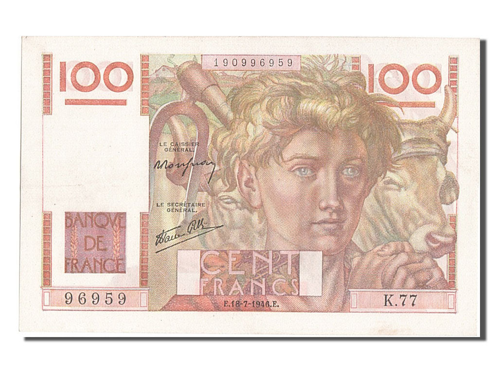 FRANCE, 100 Francs, 100 F 1945-1954 ''Jeune Paysan'', 1946, 1946-07-18,...