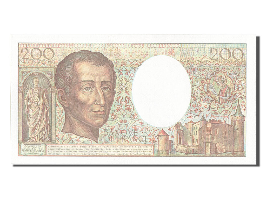 Banknote, France, 200 Francs, 200 F 1981-1994 ''Montesquieu'', 1988, UNC(65-70)