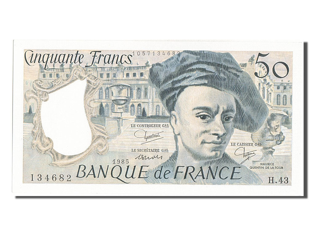 France, 50 Francs, 50 F 1976-1992 ''Quentin de La Tour'', 1985, KM #152b,...