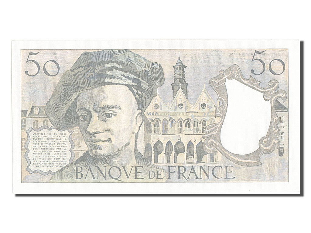 France, 50 Francs, 50 F 1976-1992 ''Quentin de La Tour'', 1985, KM #152b,...