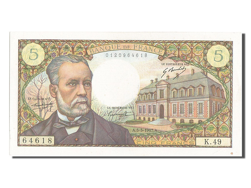 Banknote, France, 5 Francs, 5 F 1966-1970 ''Pasteur'', 1967, 1967-05-05