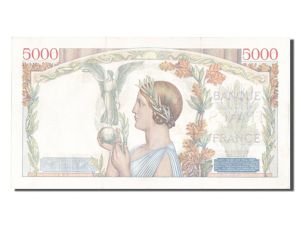 Francia, 5000 Francs, 5 000 F 1934-1944 ''Victoire'', 1939, KM:97a, 1939-07-2...