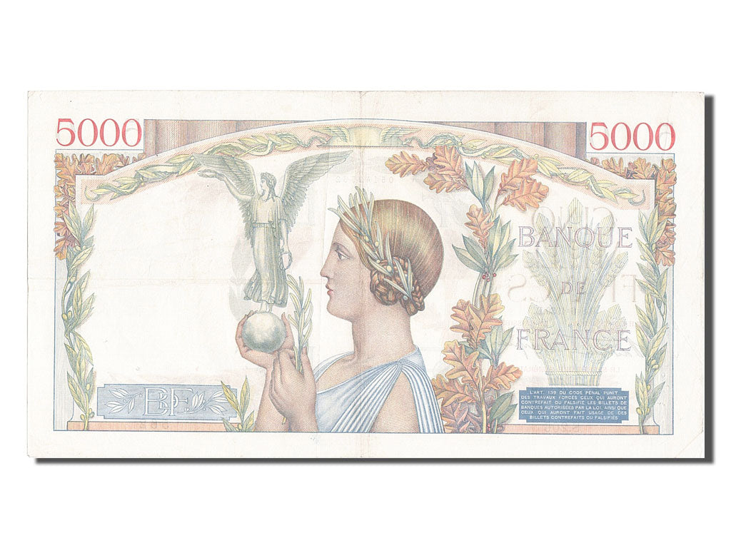 Billet, France, 5000 Francs, 5 000 F 1934-1944 ''Victoire'', 1939, 1939-06-08