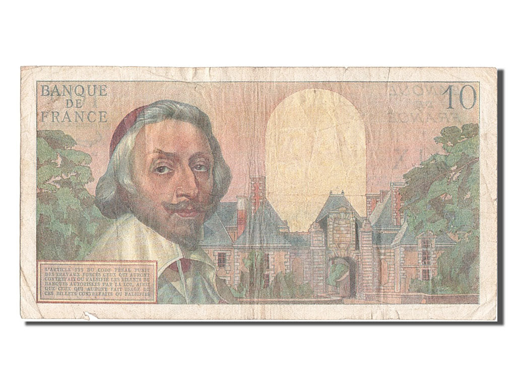 France, 10 Nouveaux Francs, 10 NF 1959-1963 ''Richelieu'', 1962, KM #142a,...