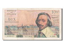 France, 10 Nouveaux Francs, 10 NF 1959-1963 ''Richelieu'', 1962, KM #142a,...