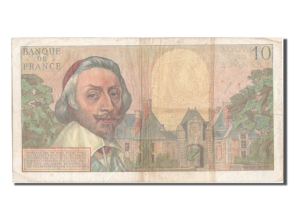 France, 10 Nouveaux Francs, 10 NF 1959-1963 ''Richelieu'', 1962, KM #142a,...
